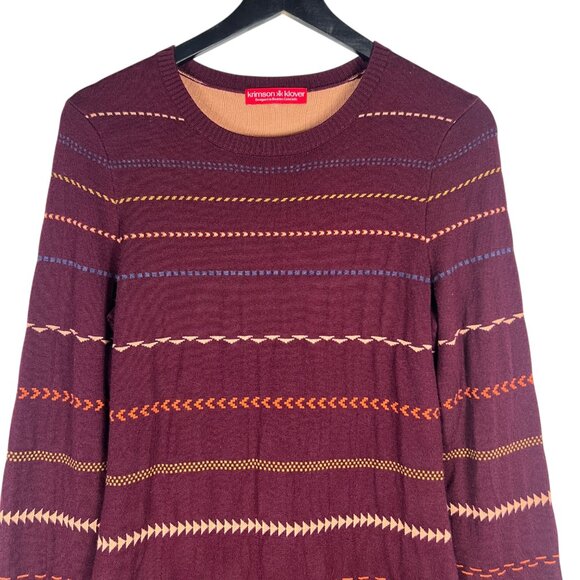 NEW Krimson Klover Basecamp 100% Merino Wool Sweater Dress in Burgundy Size S - Picture 2 of 10